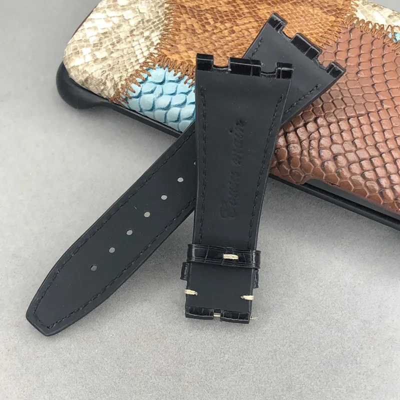 FUYIJIA Luxury Custom A-udemarsP-iguet Watch Band 28MM 30MM Calibrator Alligator Strap Genuine Leather Belt Crocodile Watchbands