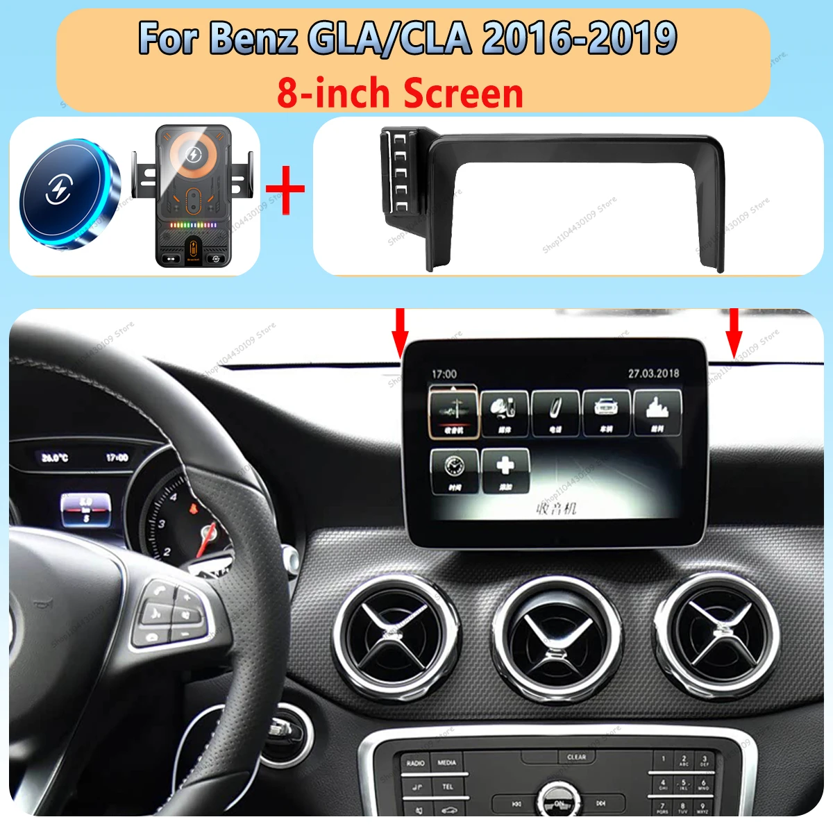 For Mercedes Benz GLA X156 CLA C117 2016-2019 Car Phone Holder vent Wireless Charging Car charger cradle For Magsafe Accessories