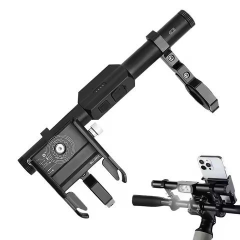 Waterproof Bike Handlebar Extension With Rechargeable Headlamp Bicycle Handle Bar Extenders Phone Holder Cycling Front Light