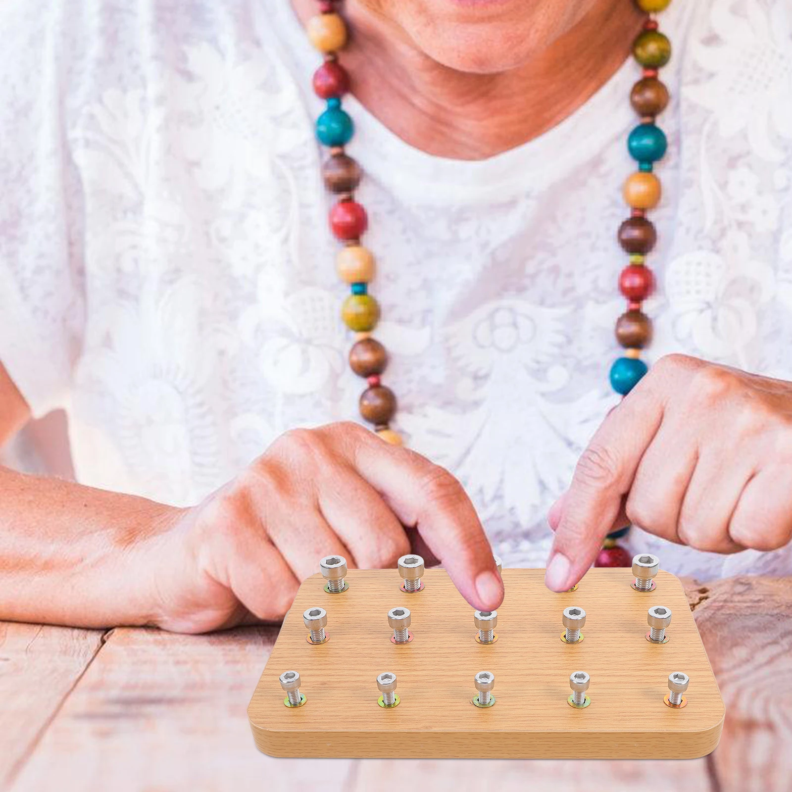 

Rehabilitation Training Board Hand Eye Coordination Wooden Finger Exerciser Easy Use Multifunctional Peg Manipulation