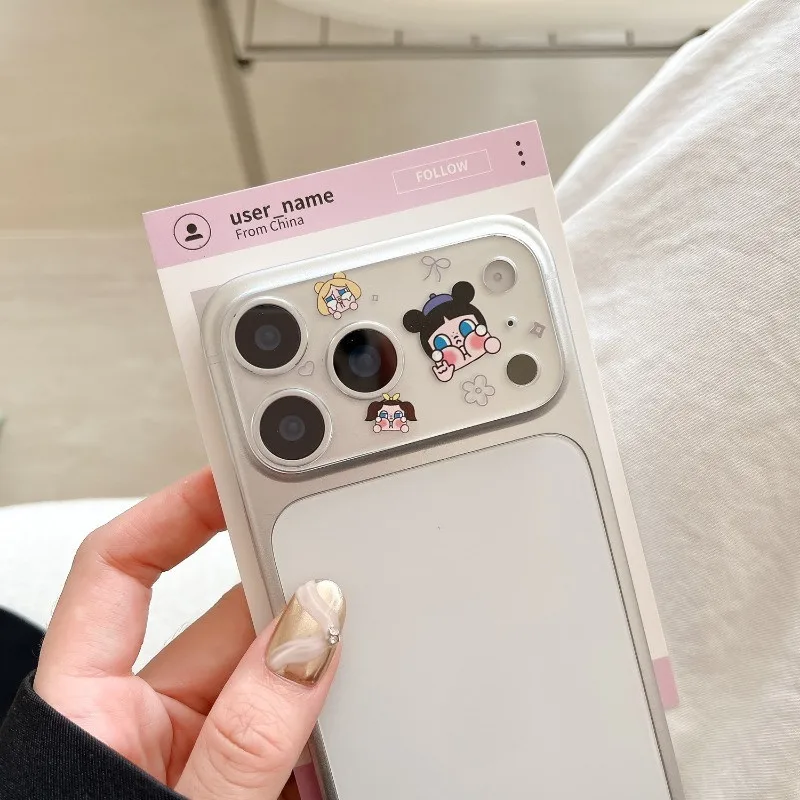 HOCE لطيف الكرتون عدسة الكاميرا حامي آيفون 17 برو ماكس غطاء كامل شفاف عدسة الكاميرا فيلم غطاء الكاميرا الخلفية #5