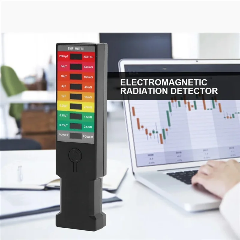 8 LED 高精度放射線線量計検出器ポータブルを備えた新鮮なハンドヘルド EMF 磁場モニター