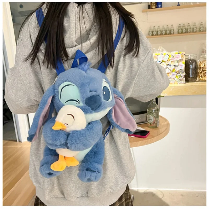 

Рюкзак Disney Stitch, милый мультяшный стежок, плюшевый рюкзак, сумка-мессенджер, игрушки, праздничные подарки