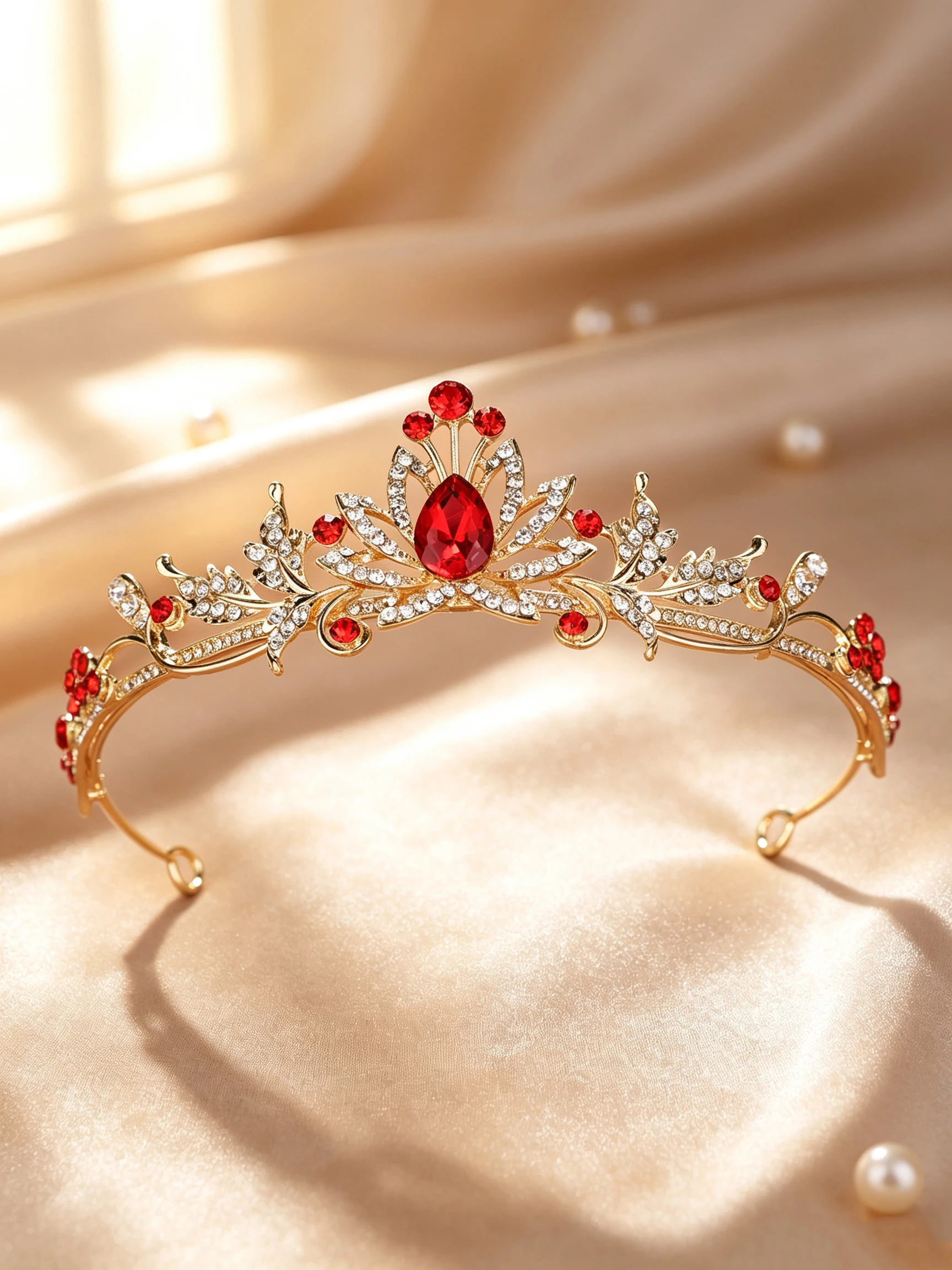 Multi-Color Gold Rhinestone Crown European and American Bridal Wedding Crown Evening Party Stage Performance Headpiece Wedding Accessories image 3