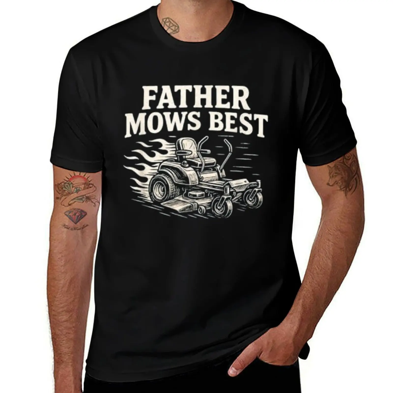 

Father Mows Best Funny Lawn Care Dad Quote T-Shirt hippie clothes quick-drying blue lock designer shirts t shirts for men pack