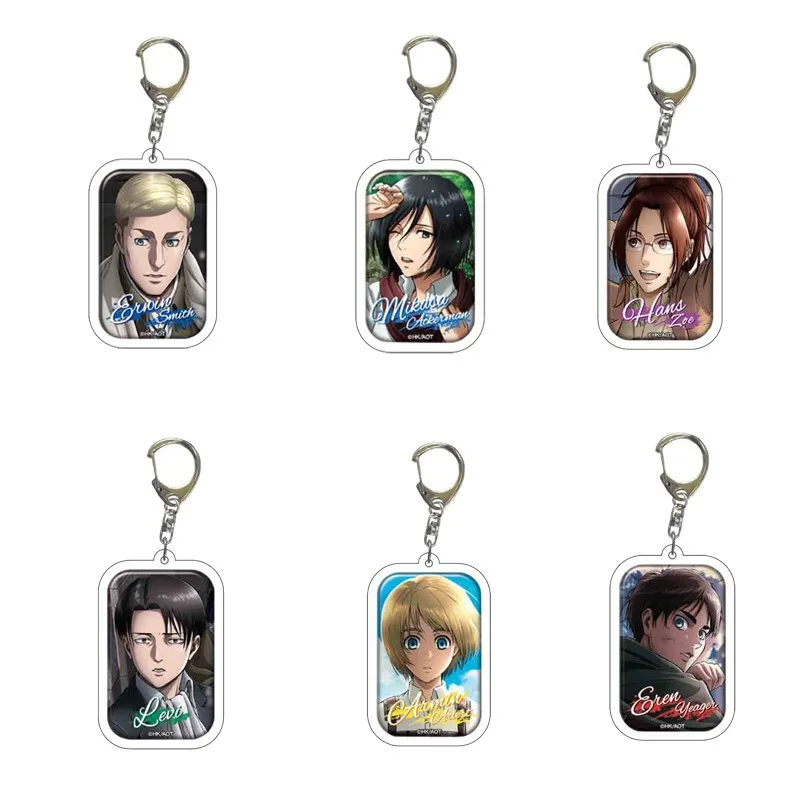 Eren Jaeger Mikasa Ackerman Armin Arlert Popular Anime 2D Peripheral Acrylic Keychain Backpack Pendant Comic Exhibition Gifts