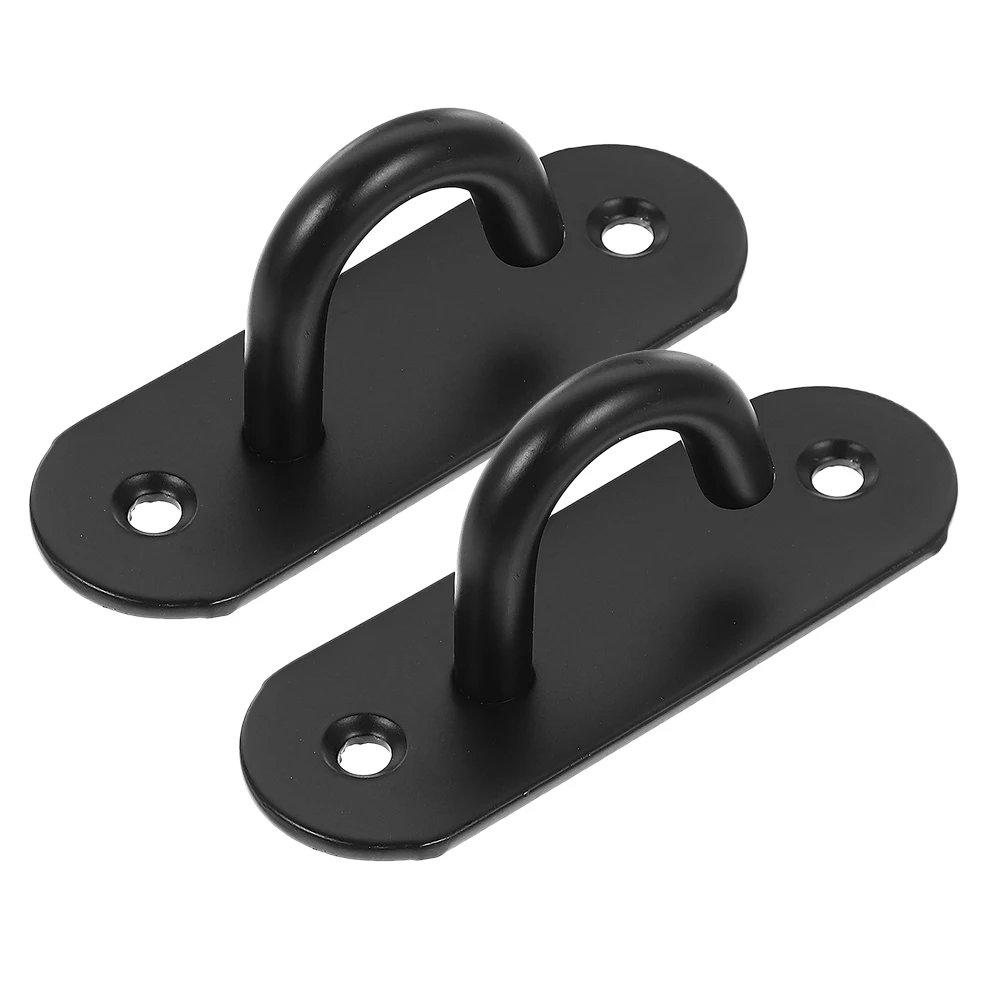 

2pcs Wall Mount Exercise Anchor Heavy Duty Stainless Steel Hooks Black Gym Equipment Accessories Resistance Bands