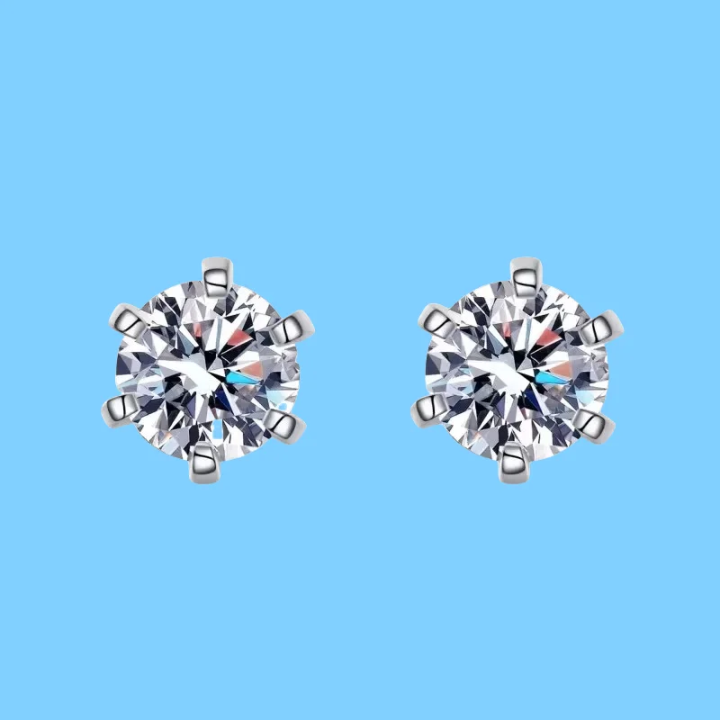 

Engagement White Gold 18K Women Wedding Jewelry Screw Stud Earrings Daughter 0.5/1/2 Carat Moissanite Diamond Girl Birthday Gift