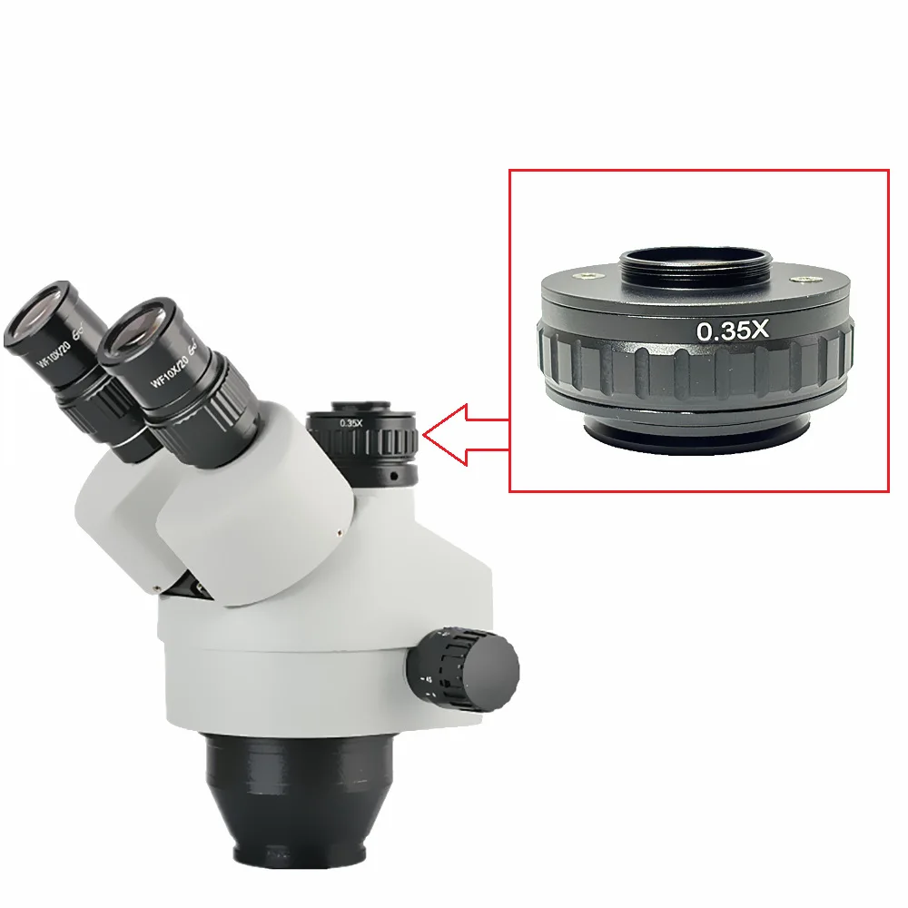0.35X stereo microscope imaging eyepiece, stereo microscope CCD adapter, 25mm