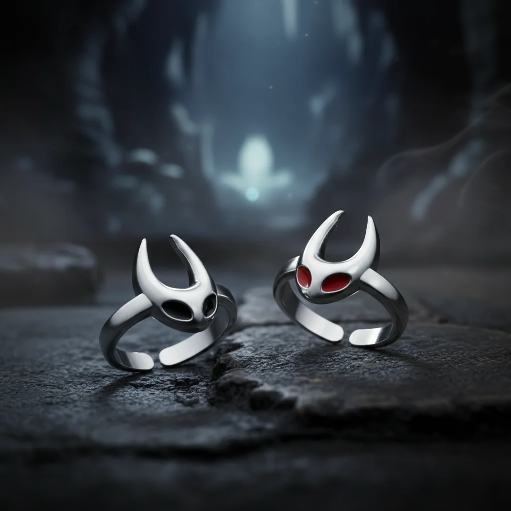 1pc Hollow Knight Adjustable Finger Ring for Women And Men Game-Themed Jewelry Cosplay Prop Charm