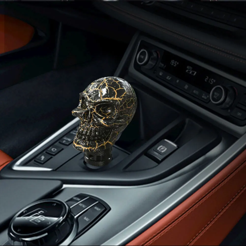 Universal Skull Head Manual Car Gear Shift Knob Automatic Gearbox Shifter Lever Change Stick Handle Cover Halloween Styling