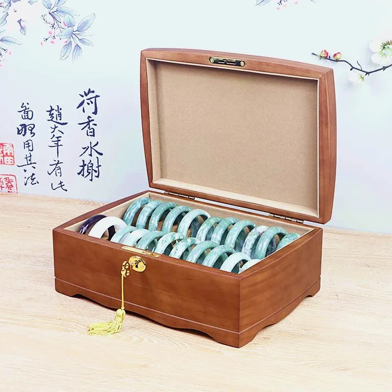 

YB Double Layer Wooden Bracelet Storage Box, Jewelry Storage Box, Glass Top Collecting Box, Display Packaging Box