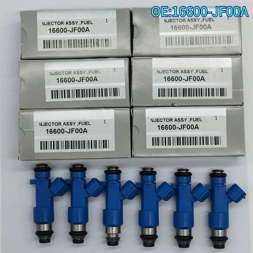 High quality New For 6PCS 16600-JF00A Fuel Injectors For 2009-2017 Nissan GT-R 550cc G37 350Z 370Z 16600JF00A