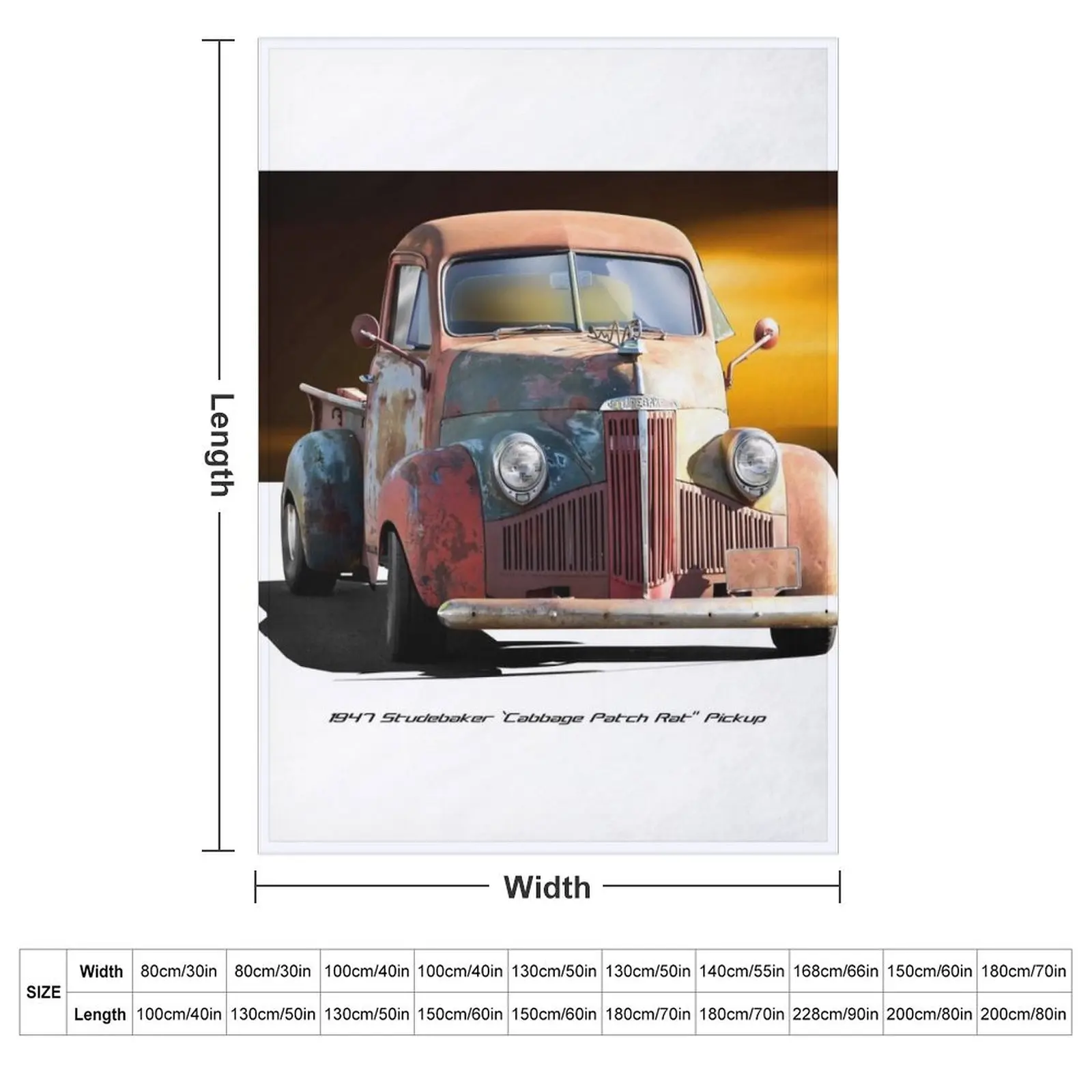 1947 Studebaker 'Cabbage Patch Rat' Pickup Throw Blanket sofa bed Sofa Blankets Sofas Of Decoration Large Blankets
