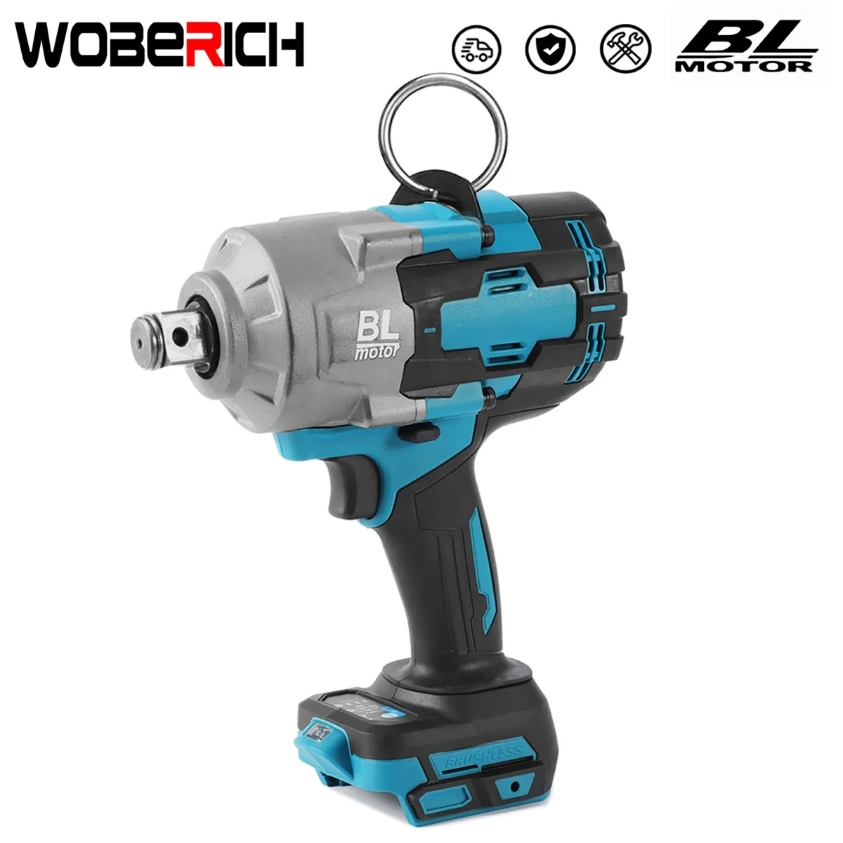 

2200N.M Wrench Power Tools Brushless Cordless Electric Impact Wrench Rechargeable Compatible for Makita 18V Battery