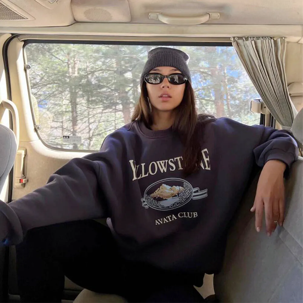 Yellowstone Avata-Sudadera de manga larga con cuello redondo para mujer, Jersey cálido de lana gruesa, estilo Retro, informal, holgado, otoño