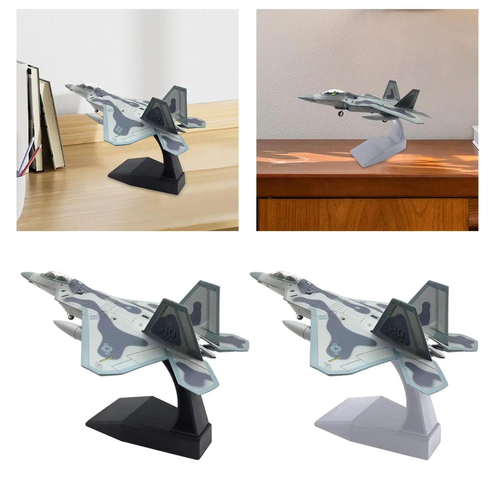 1/100 USA F22 Aircraft Kids Toys Diecast Fighter for Cafes Bookshelf Bedroom