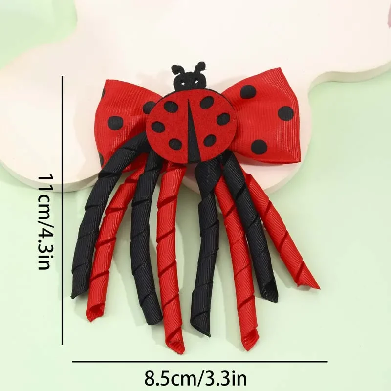 ncmama 2Pcs New Ladybug Hairpins For Women Girls Cute Curling Tassel Hairclip Hairgrips Barrettes Headwear Hair Accessories Gift