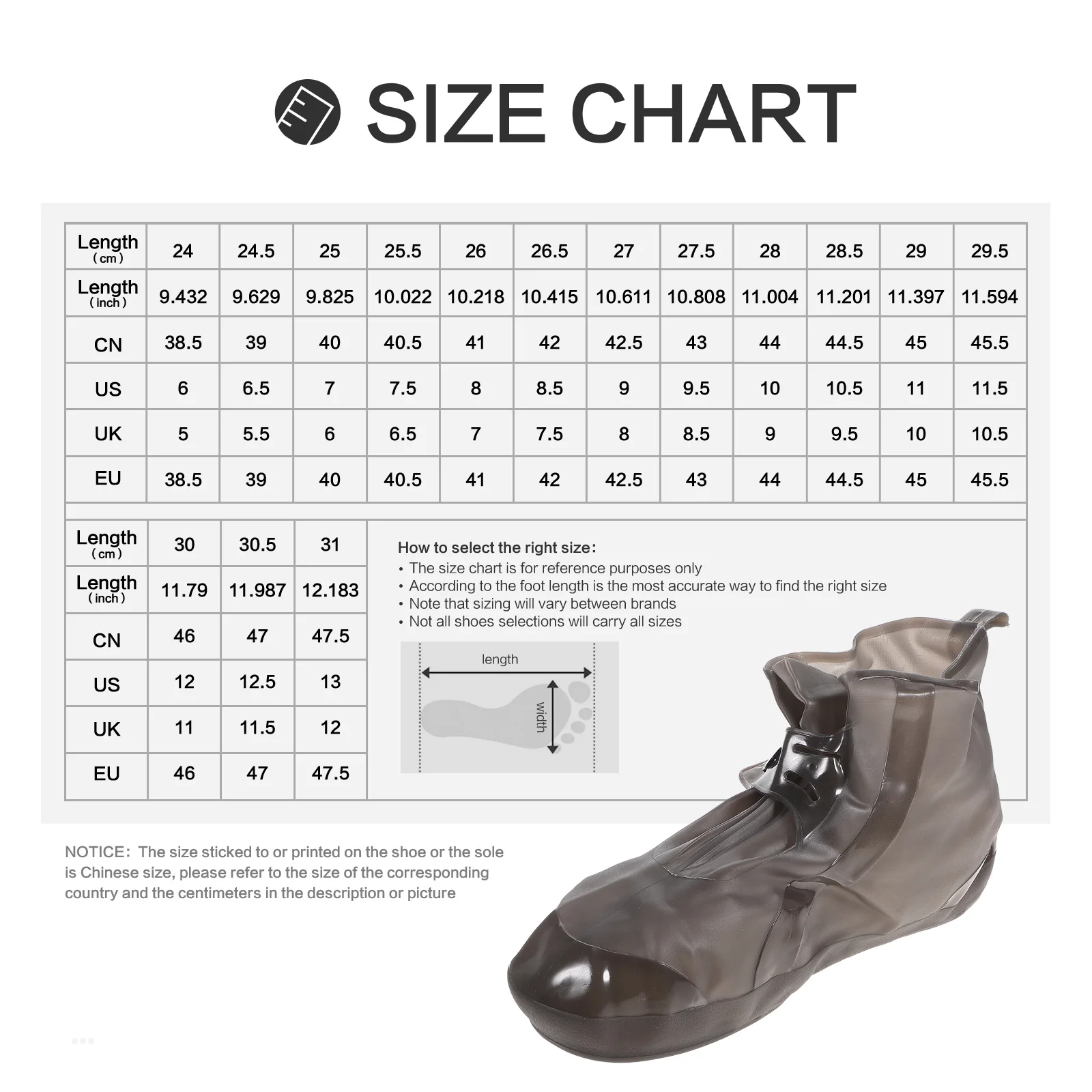 

1Pair Waterproof Anti-Skid Overshoes Thicken Wear Resistant Shoes Covers Double Snap Strap Boot Protector for Outdoor Walking
