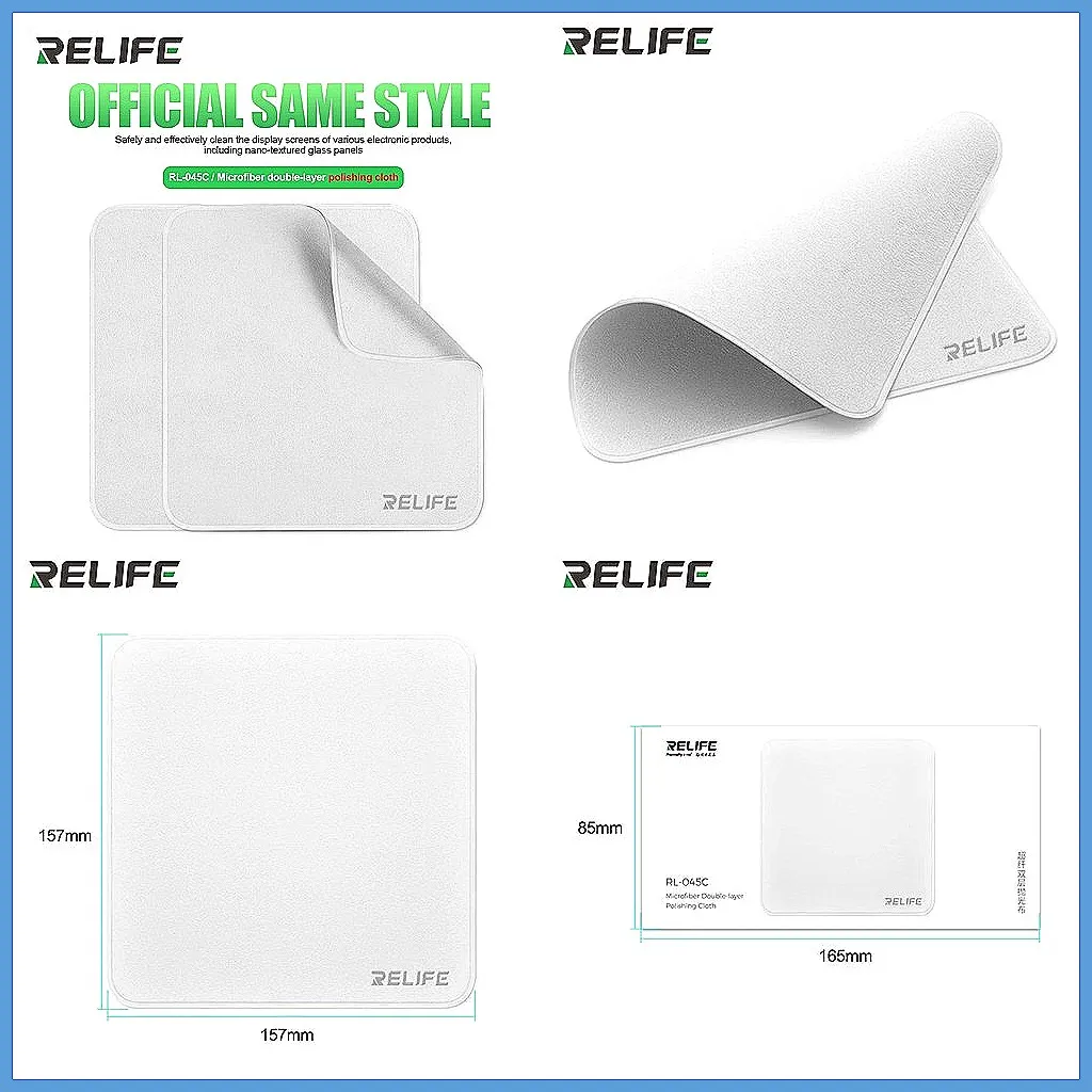 Double-Layer Microfiber Polishing Cloth for iPhone for iPad Watch for Mac Camera Screen Cleaning & Dust Removal