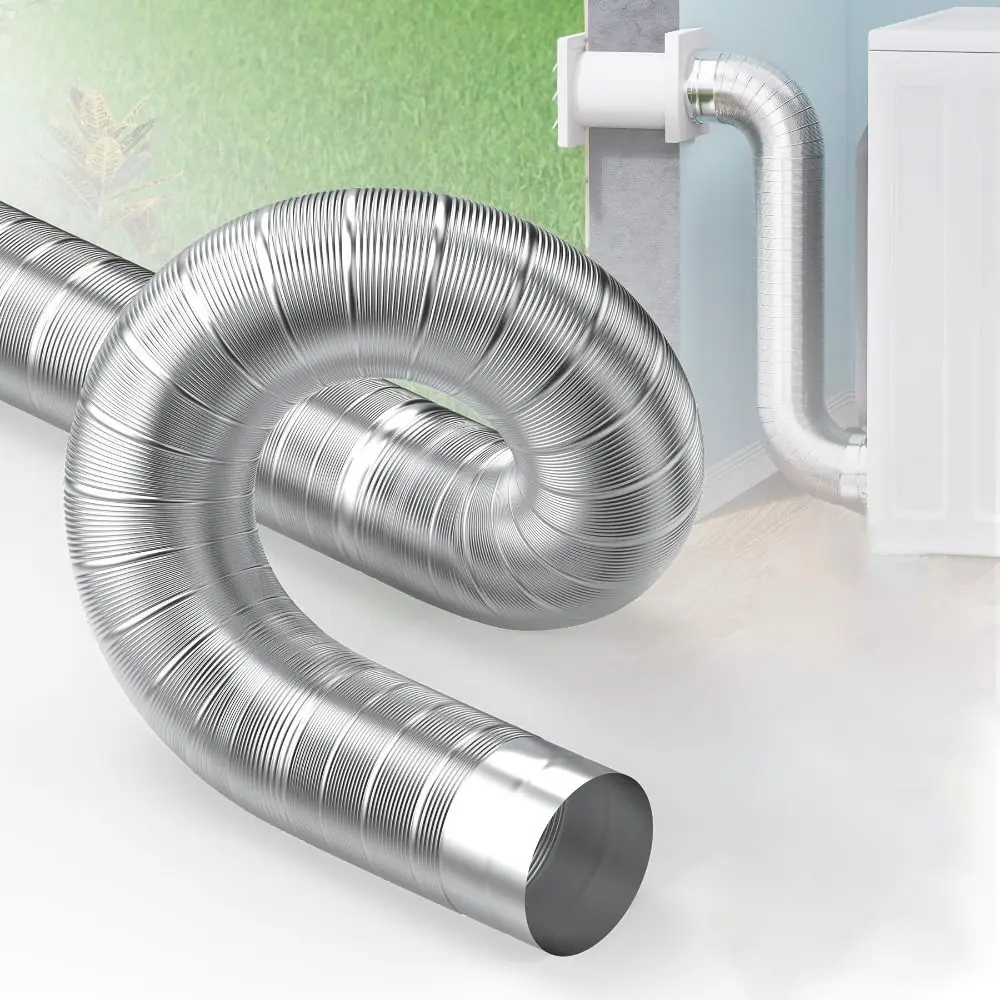 Professional 1.5m Dryer Vent Hose Insulated Heavy-Duty Dryer Vent Pipe Aluminum Flexible Exhaust Pipe Ventilation