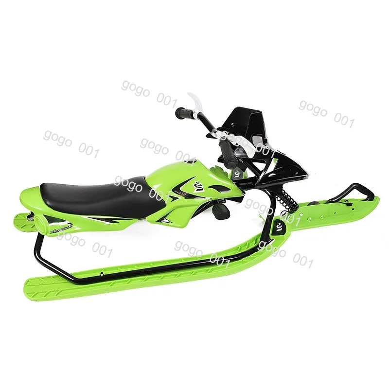 Double Seat Ski Sleigh for Adults & Kids, Reinforced Bottom, Fast Glide Winter Toy for Snowy Hills