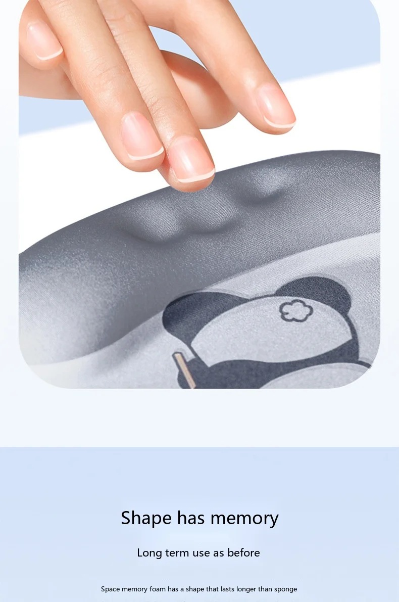 Cartoon Panda Silikon-Handgelenkauflage Mauspad 10 Muster Niedliches Büro Gaming Ergonomisch Rutschfest Schreibtisch – Detail 5