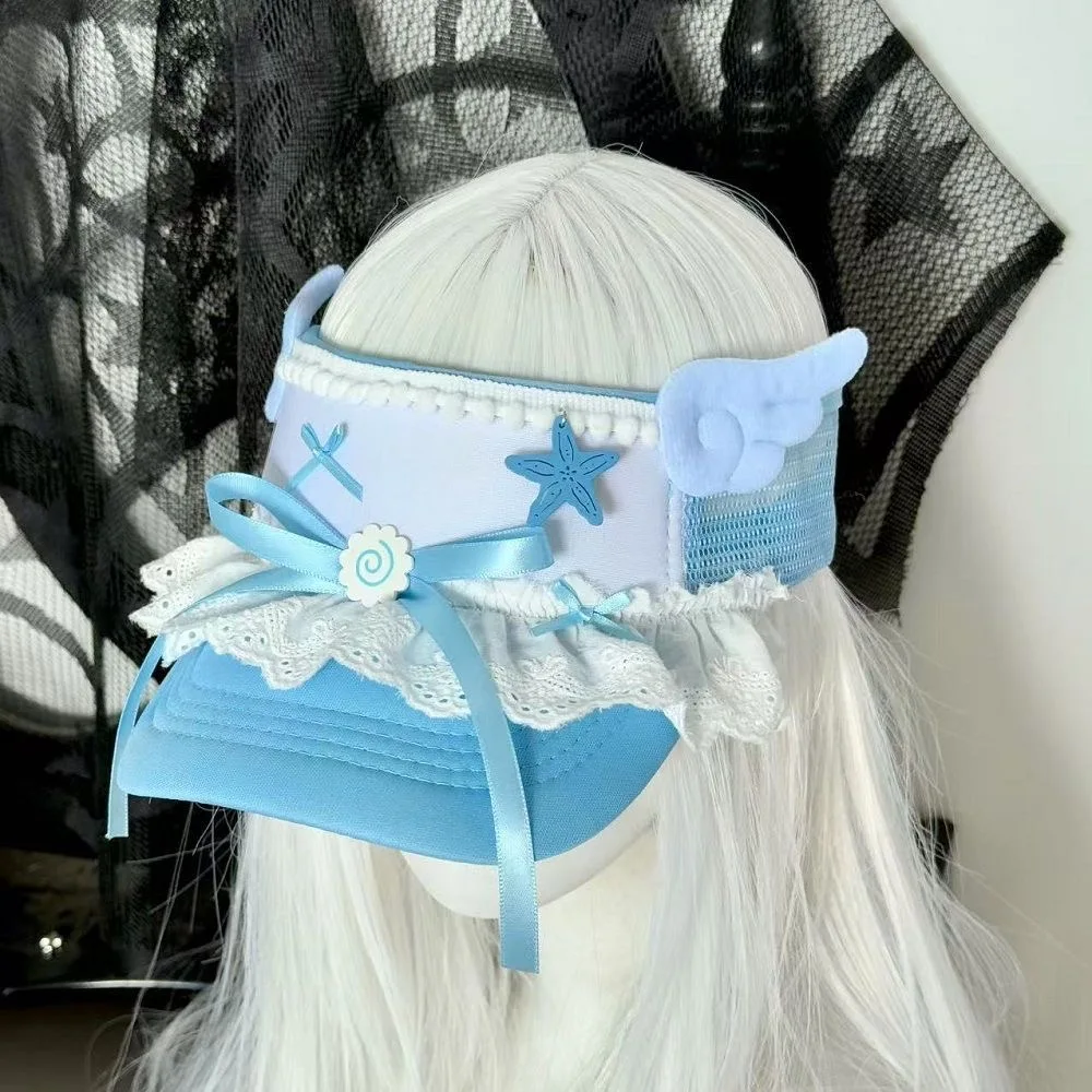 Steampunkowa Dziewczyna Y2K Gotycka Lolita Japońskie Anielskie Skrzydła Akwarela Damska Harajuku Urocza Słodka Lolita Punkowa Czapka z Daszkiem Letnia