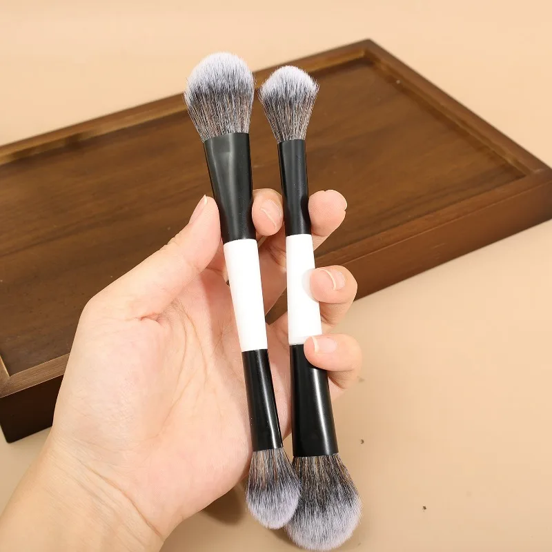 Foundation Gesicht Pinsel Künstliche Faser Doppelseitige Puder Rouge Professionelle Kontur Blending Kosmetische Make-Up-Tools