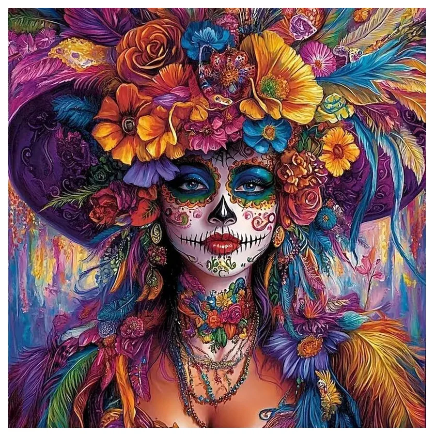 Halloween Girl Diamond Painting Kits for Adults DIY 5D Woman Diamond Art Kit for Beginners Diamond Dots Kits Gem Arts Home Decor