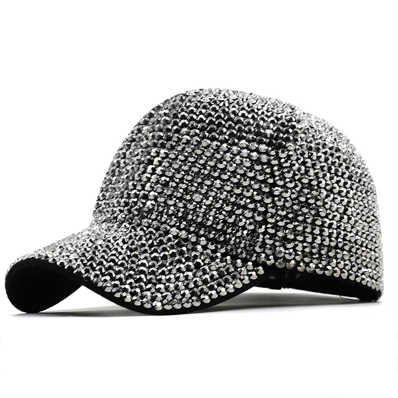 Spring Summer New Fashion Full Diamond Cloth Cap Baseball Shade Outdoor Sun Show  Ladies Hip Hop Men Women Cool