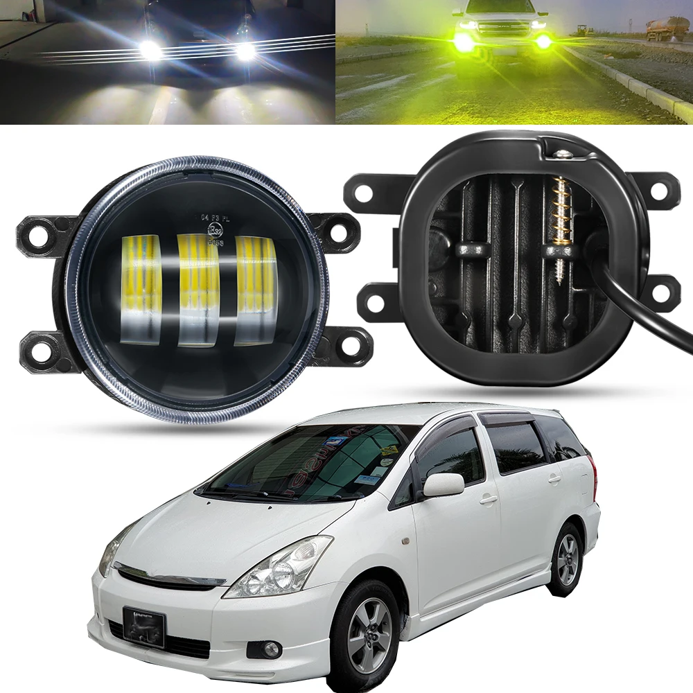 

2 шт., 30 Вт, светодиодные противотуманные фары в сборе для Toyota Wish 2009-2015, передний бампер автомобиля, DRL, противотуманные фары дневного света 6000LM 12 В