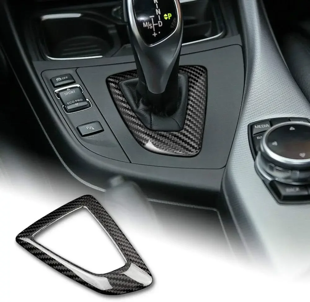 Carbon Fiber Car Gear Shift Knob Panel Frame Cover Interior Trim Stickers For BMW F20 F21 F22 F23 F30 F34 F35 F32 F33
