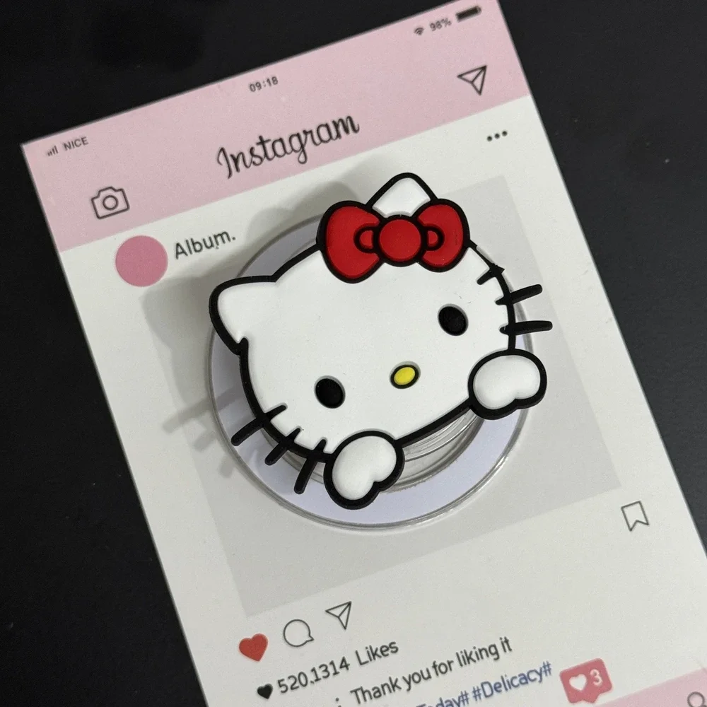 Suporte magnético aperto tok griptok suporte do telefone suporte bonito dos desenhos animados sanrio olá kitty para iphone samsung magsafe smart tok