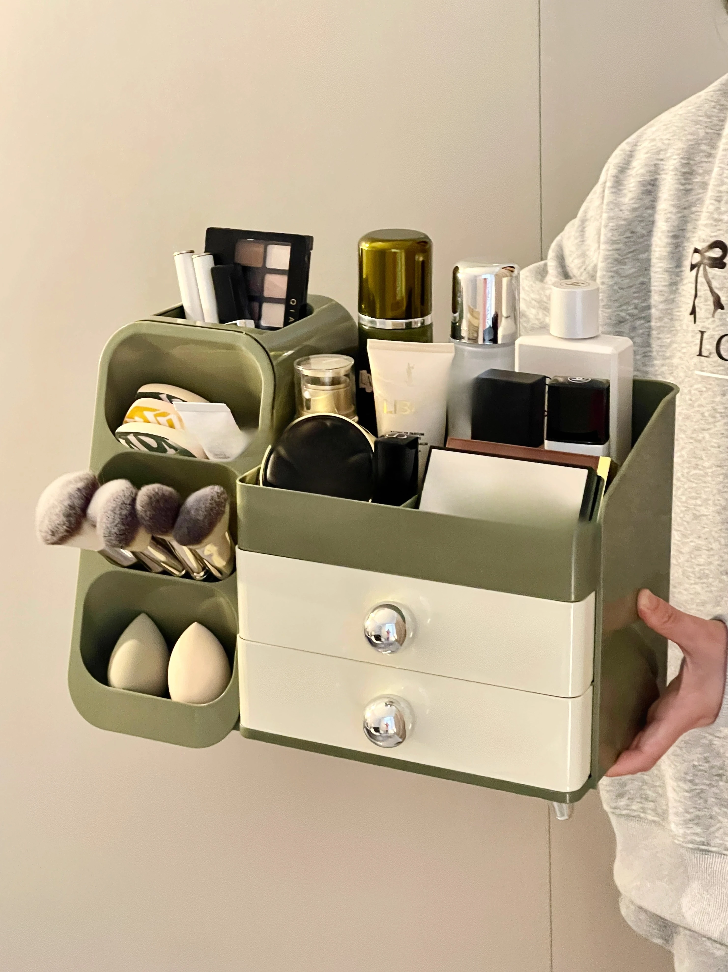 

Desktop storage box, drawer type cosmetics, dust rack, large capacity