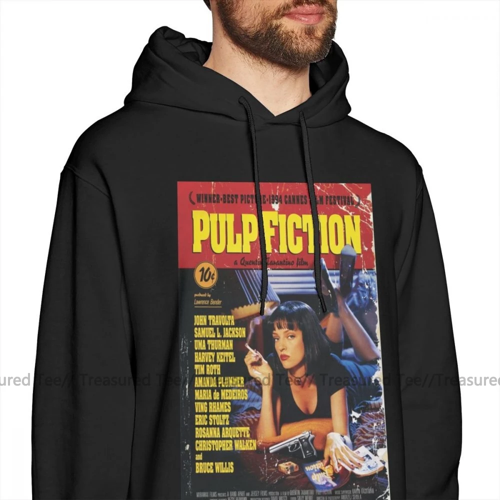 Pulp Fiction Hoodie Pulp Fiction Hoodies Outdoor Winter Pullover Hoodie Men Fashion Cotton Long Blue XXL Hoodies