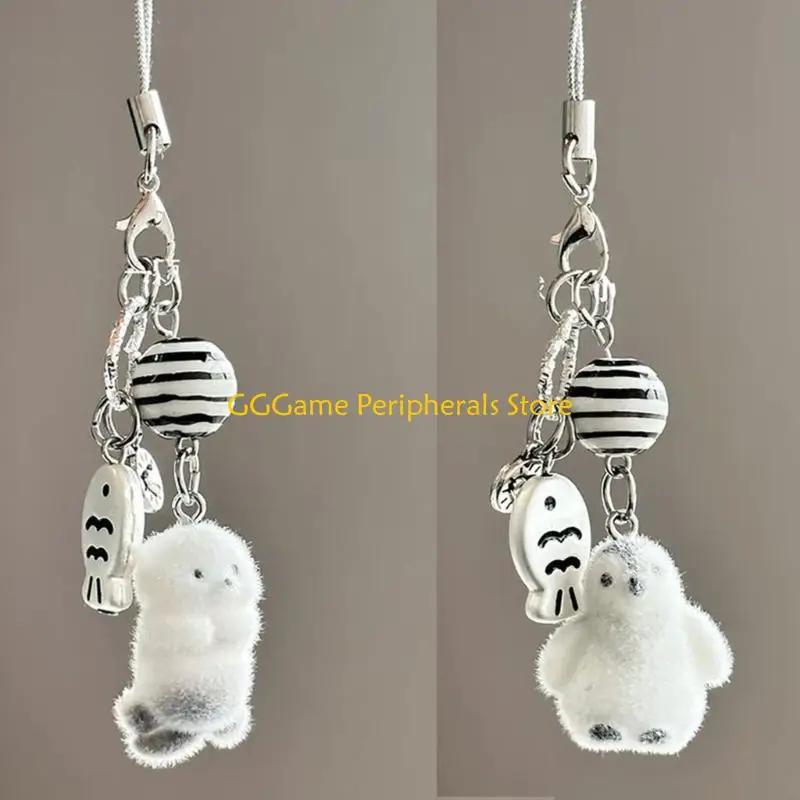 U55B Cartoon Animal Pattern Cellphone Case Lanyard Keychain Bag Decoration Straps Universal Phone Chain Pendant