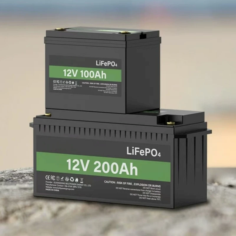 Baterai au Lithium fer Phosphate 12 volt 100Ah avec compteur LED, baterai LiFePO4,de vie de 10 ans, Protection basse e