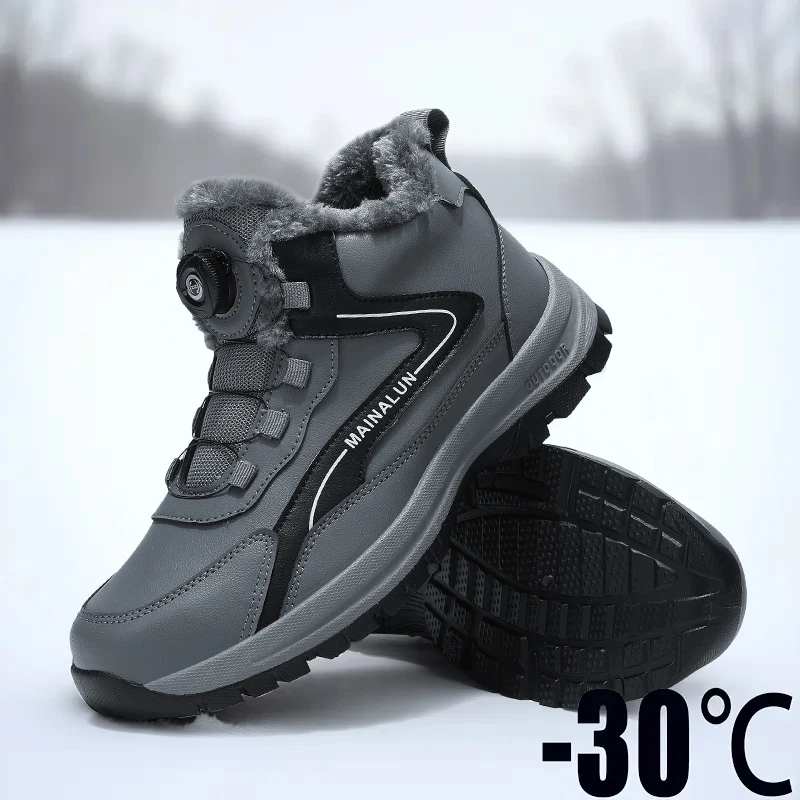 Herren-Schneestiefel, robuste und warme Winter-Wanderschuhe für Freizeitkleidung und Outdoor-Aktivitäten – Detail 2