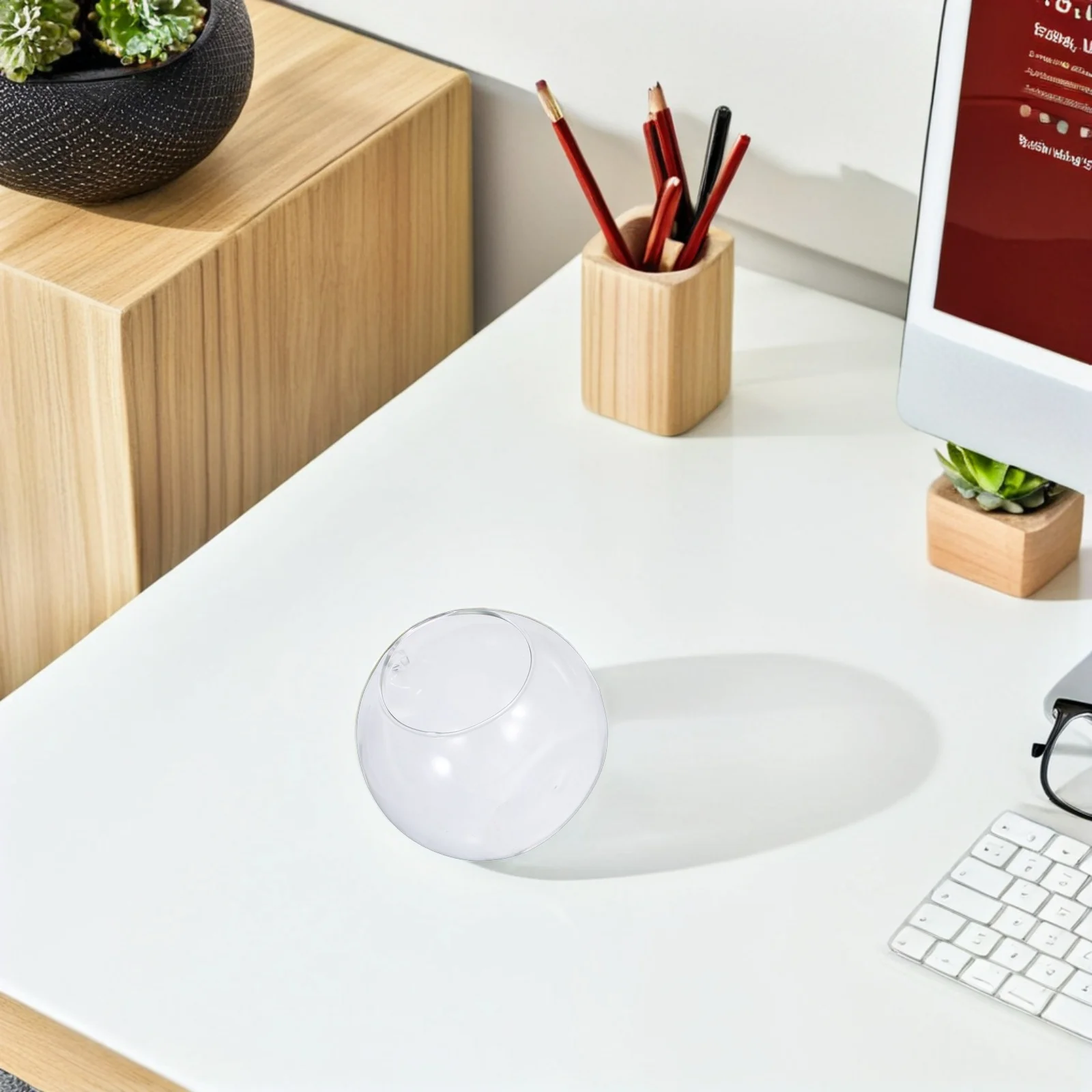 

4Pcs Transparent Hanging Glass Vase Ball Shape 100mm DIY Wedding Home Decor Lightweight High Borosilicate Glass Tabletop