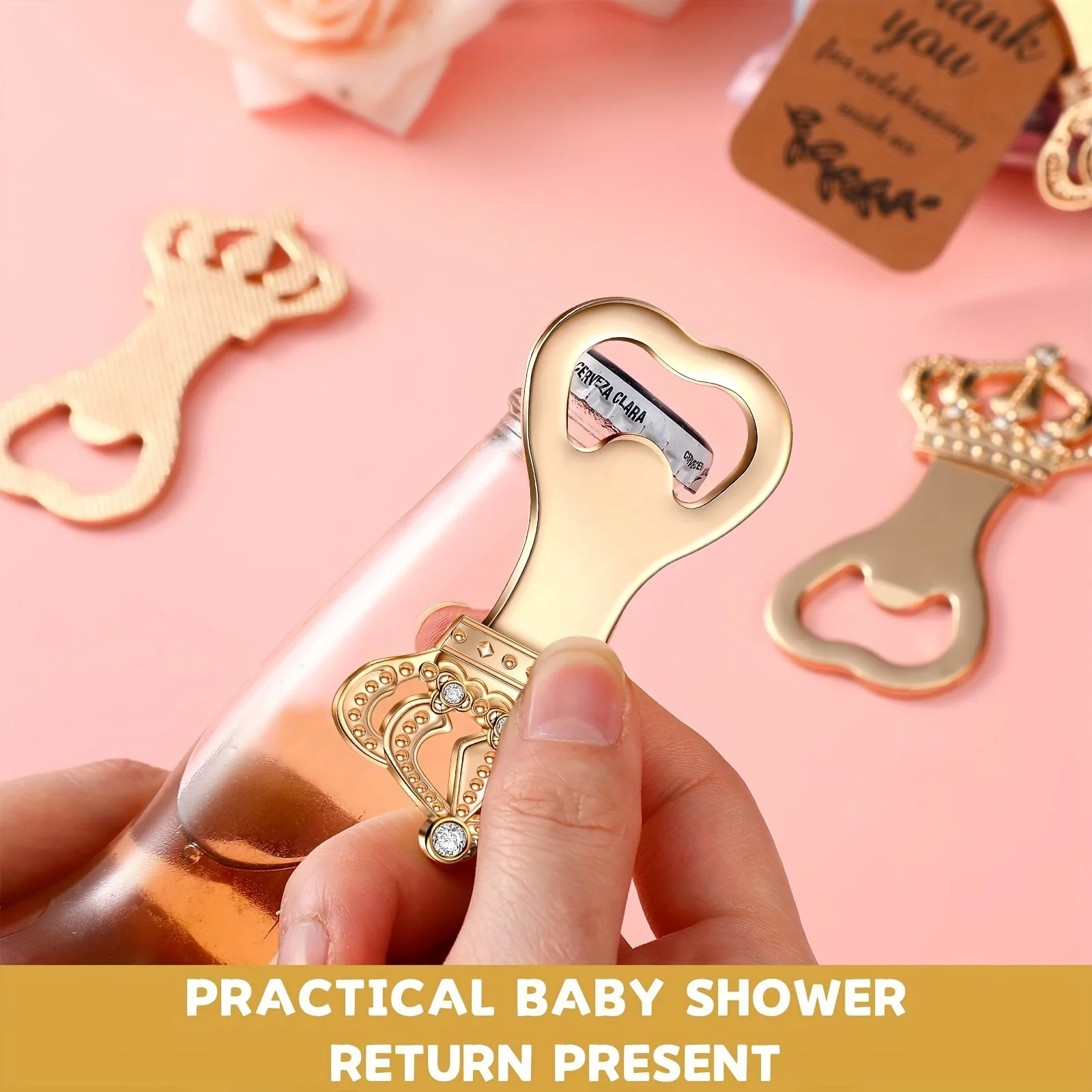 10sets Golden Crown Bottle Opener Keychain Wedding Favors Funny Beer Bottle Opener for Wedding Souvenirs for guests Party Gifts