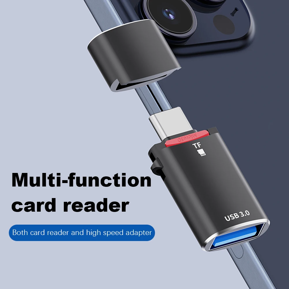 2-in-1 Type-C To USB 3.0 OTG Converterfor iPhone 15 5Gbps Speed TF Card USB Drive Card Reader Type-C To USB Adapter Connector