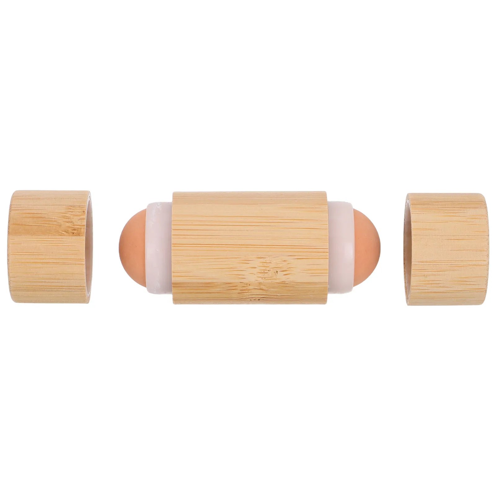 Oily Skin Control Face Roller Double Head Bamboo Volcanic Stone Oil Absorbing Facial Roller Reusable Compact Travel Makeup