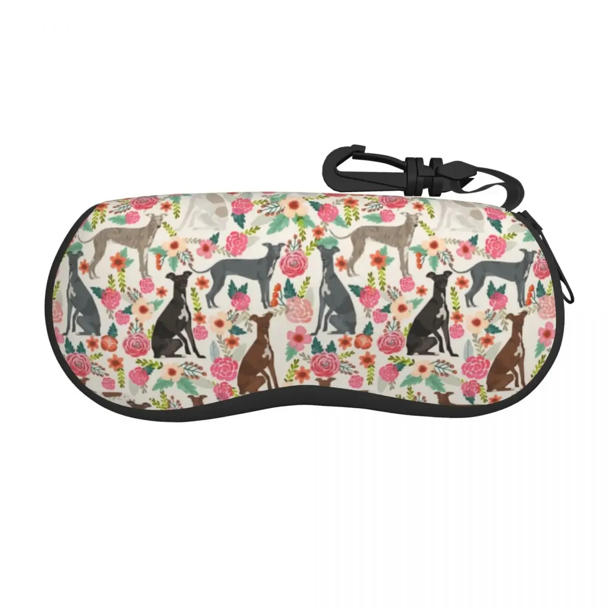 Custom Italian Greyhound Dog Floral Shell Eyeglasses Protector Cases Fashion Sunglass Case Sighthound Whippet Dog Glasses Pouch