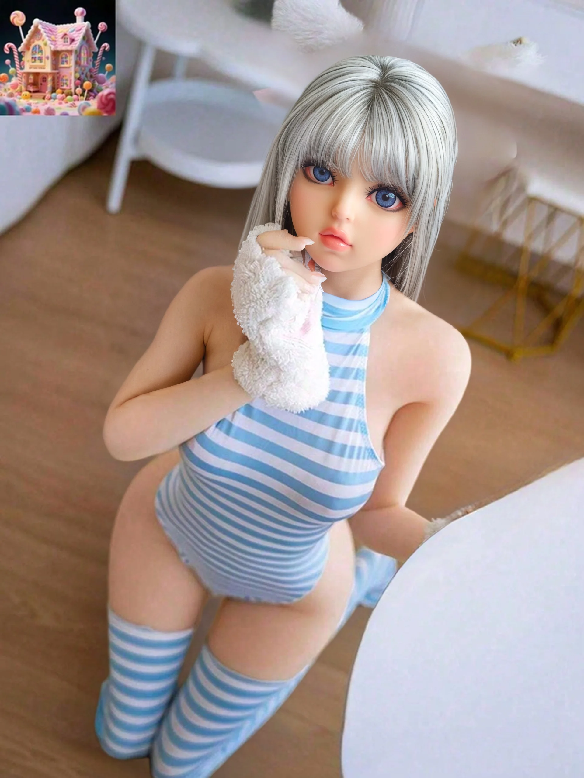 Lalka anime 100cm/80cm, idealna dziewczyna, odpinana głowa z peruką, regulowane ciało z materiału TPE, miękka (bez ubrań)