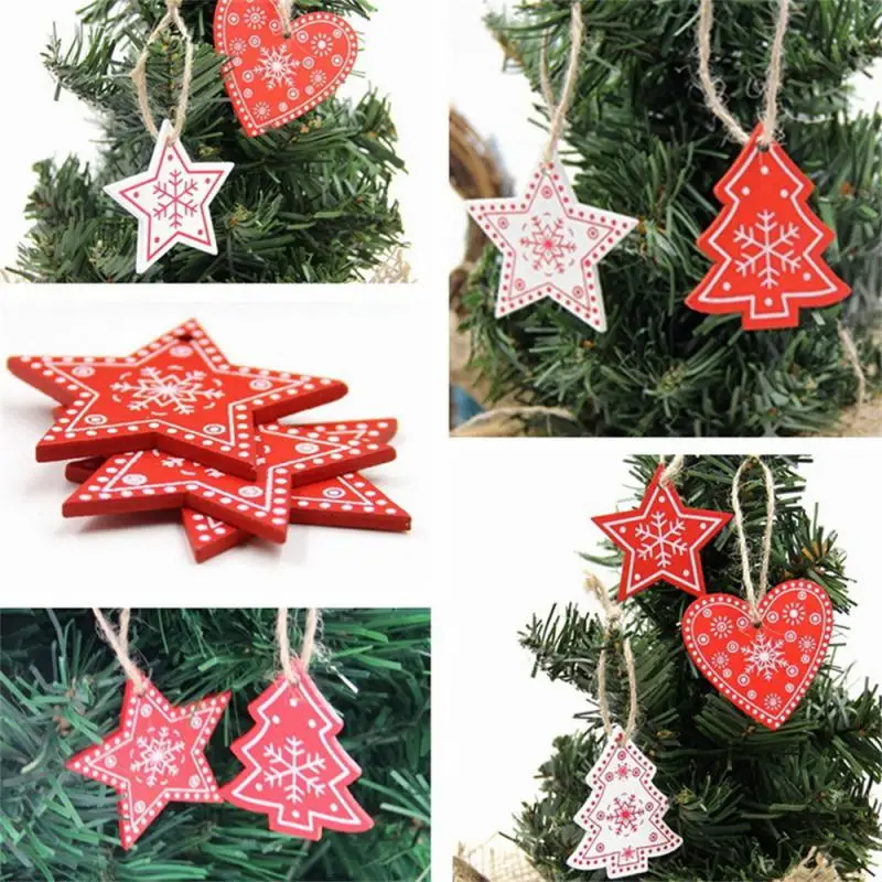 10/5 teile/los Weihnachten Holz Ornamente DIY Weihnachts baum hängen Anhänger Dekoration für Zuhause 2024 Neujahr Party Dekor liefert