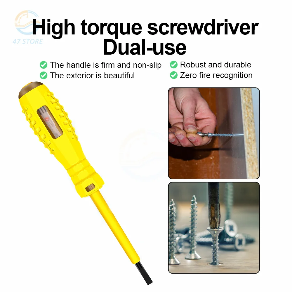 Voltage Test Pen 220V AC Power Socket Voltage Detector Sensor Tester Electric Screwdriver Test Pen LED Light Circuit Indicator