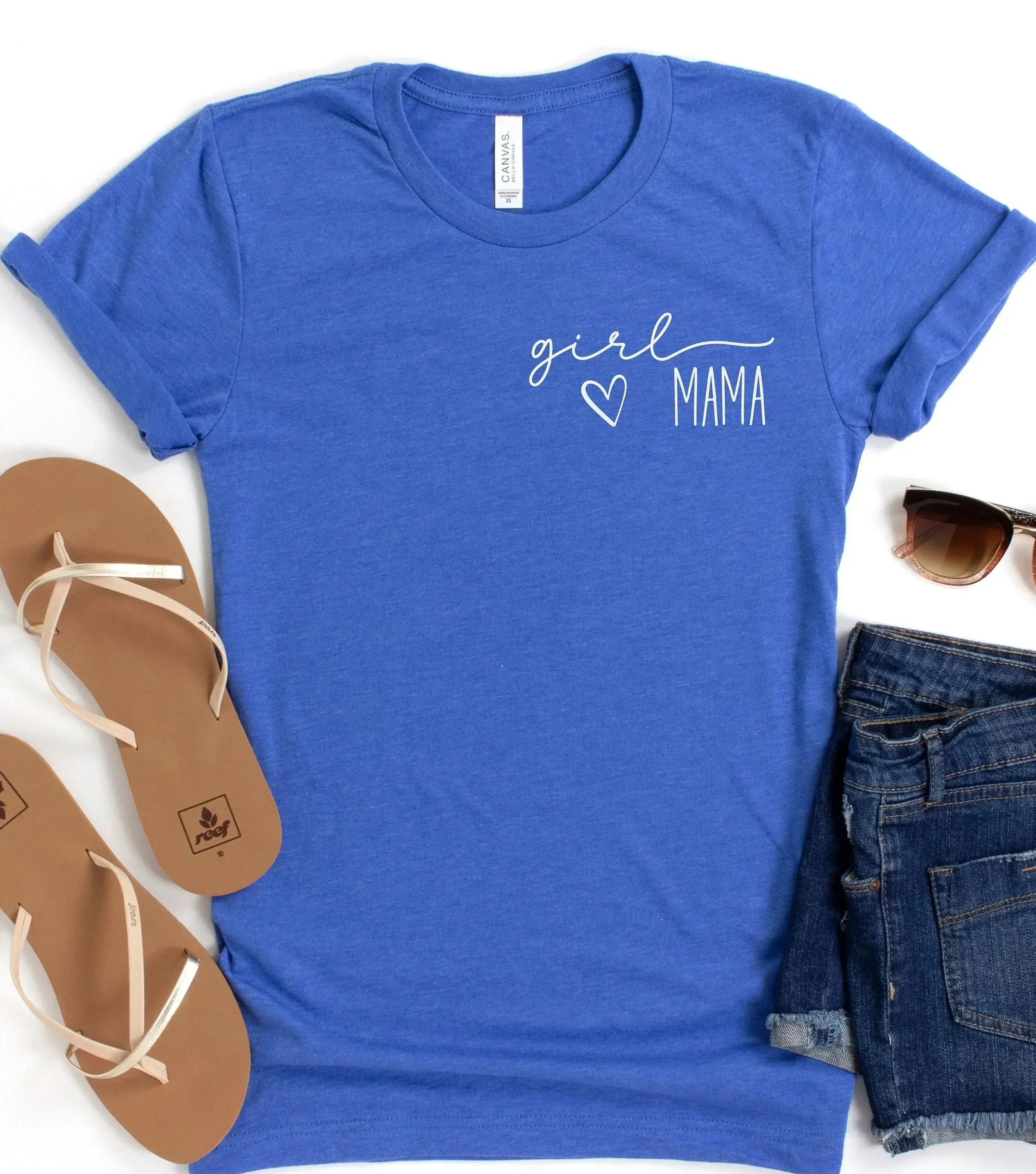 Girl Mama T Shirt Pocket Mother'S Day For Mom Of Girls Cute New Expecting Tee