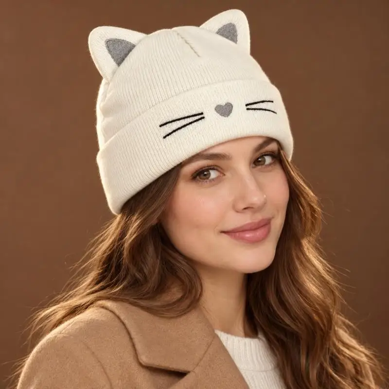 2026 New Pull-On Winter Hat with Pointed Ears and Deep Cold-Weather Coverage