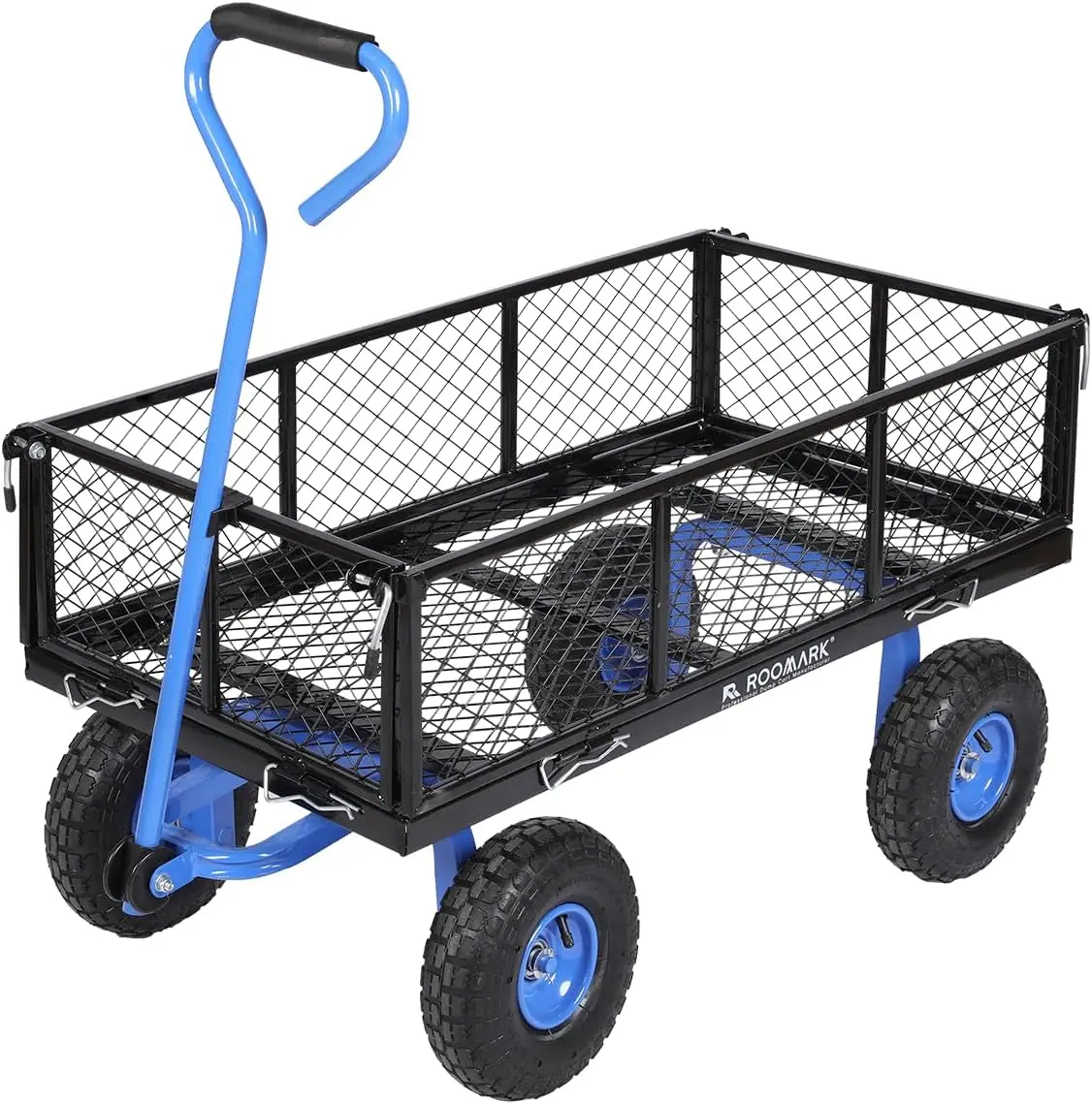 

Mesh Steel Garden Cart, Heavy Duty 900 lbs Capacity, with Removable Mesh Sides to Convert into Flatbed, Utility Metal Wagon